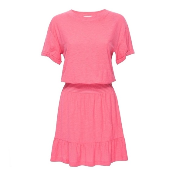 Nation LTD Moxie Easy Short Sleeve T-Shirt Dress In Strawberry Shake Size Large - Picture 4 of 11